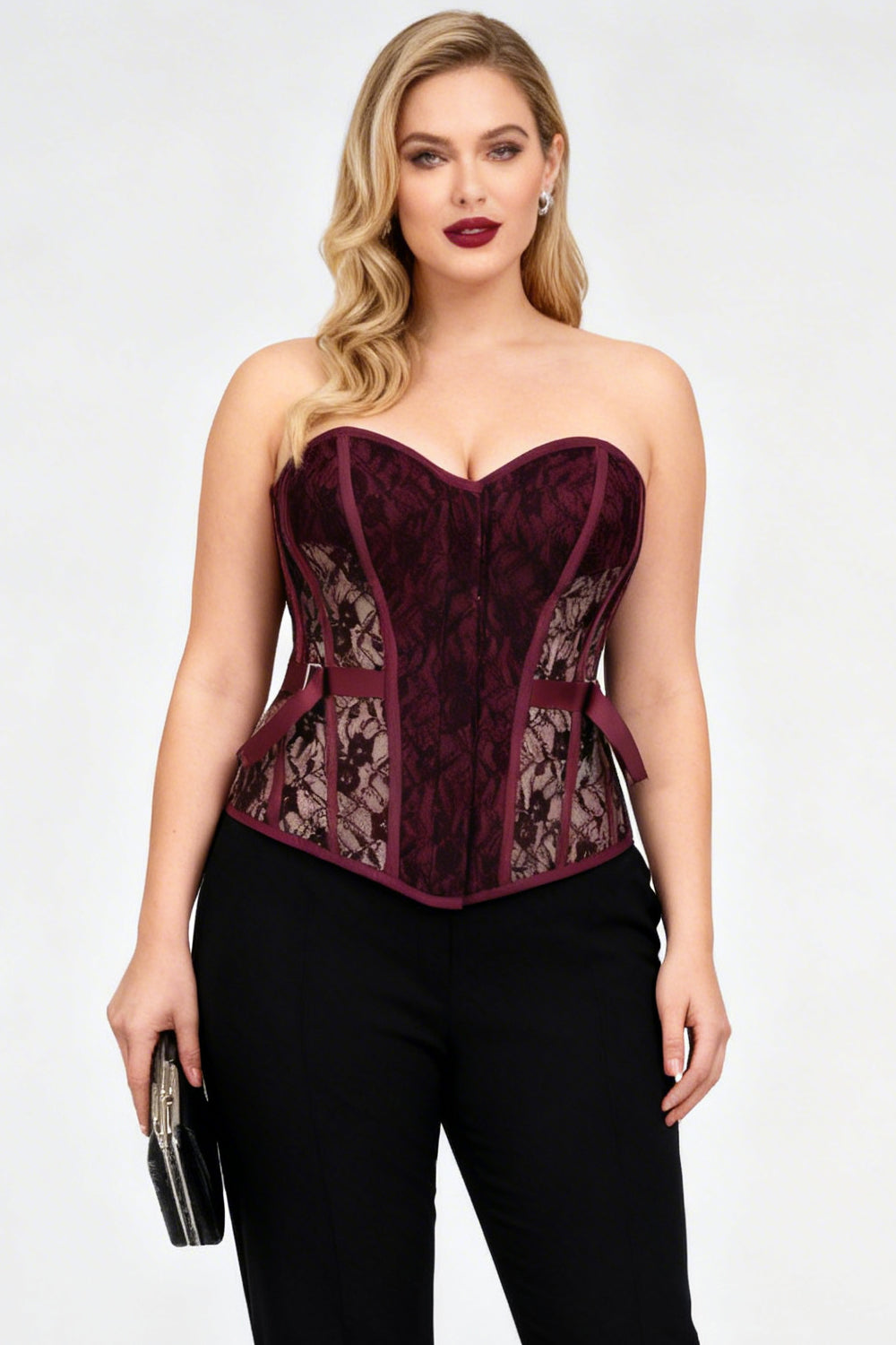 Crushed Violets Hadlea Overbust Corset with Fan Lacing