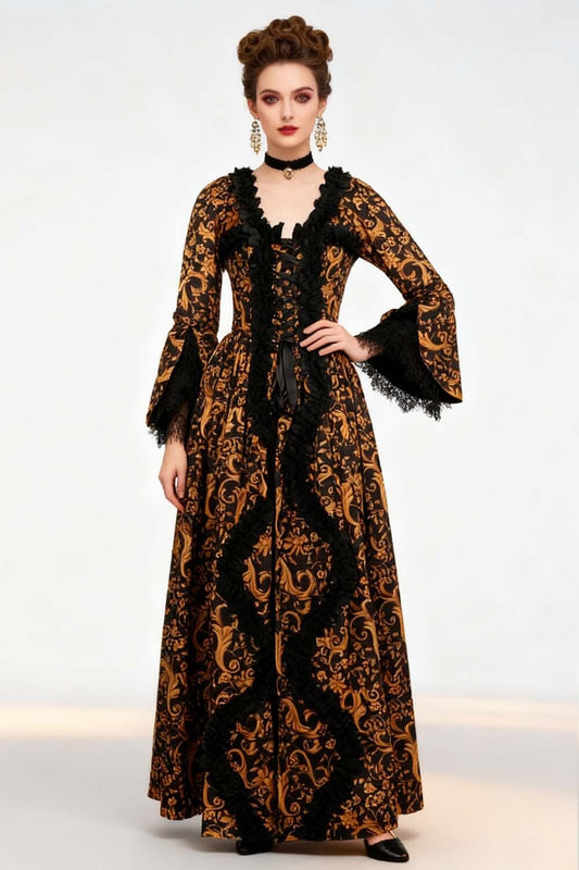 Golden Baroque Immortelle Rococo Corset Dress