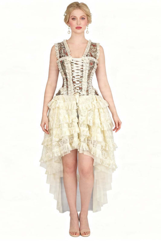Ivory Anastasia Rococo Steel Boned Corset Dress