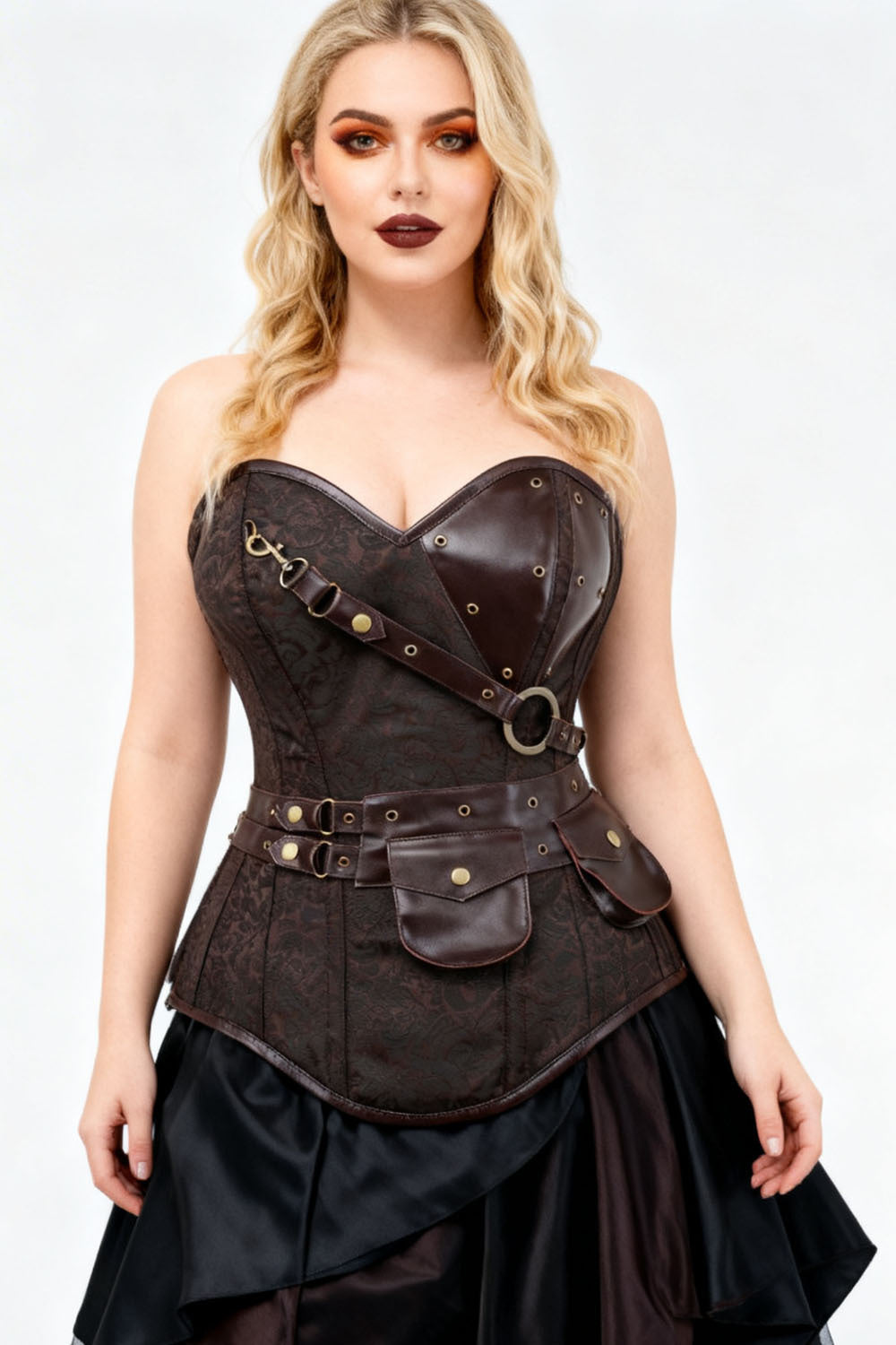 Brown Cheray Steampunk Overbust Corset