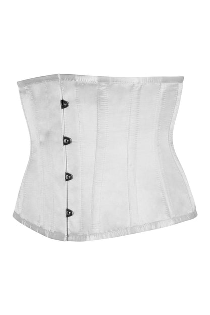 Anslea White Satin Underbust Steel Boned Corset