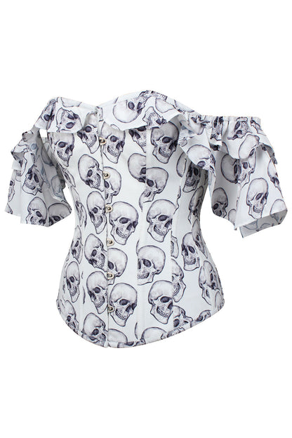White Skull Dawnn Off Shoulder Overbust Corset