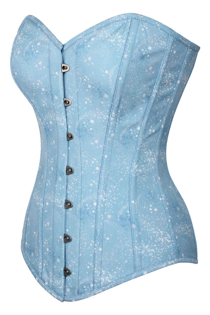 Sky Blue Astronomy Print Longline Overbust Corset