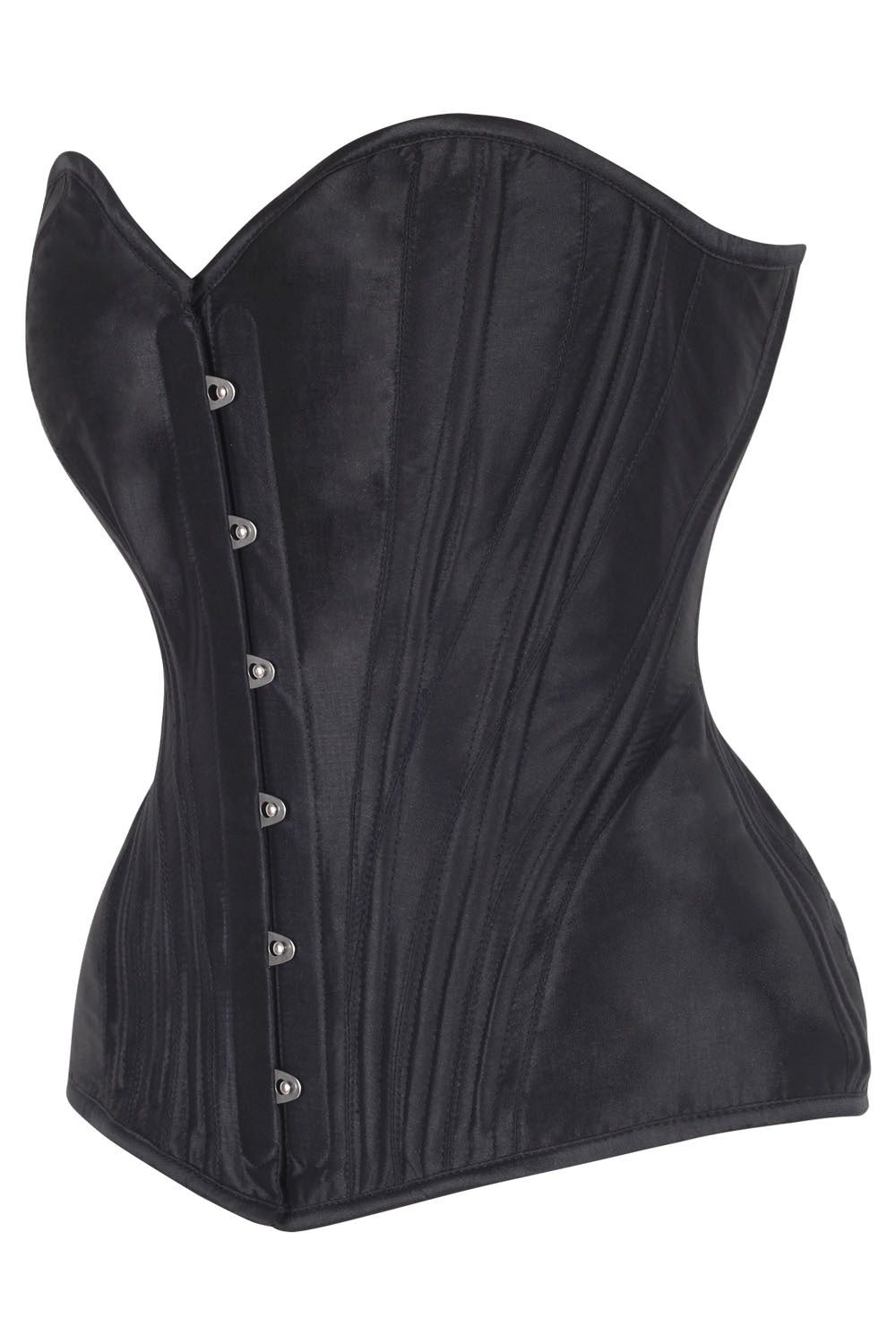 Novalee Midnight Black Gothic Taffeta Overbust Corset