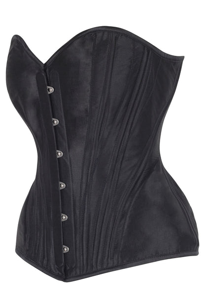 Novalee Midnight Black Gothic Taffeta Overbust Corset