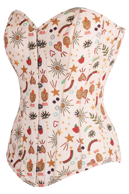Beige Valerie Botanical Overbust Corset