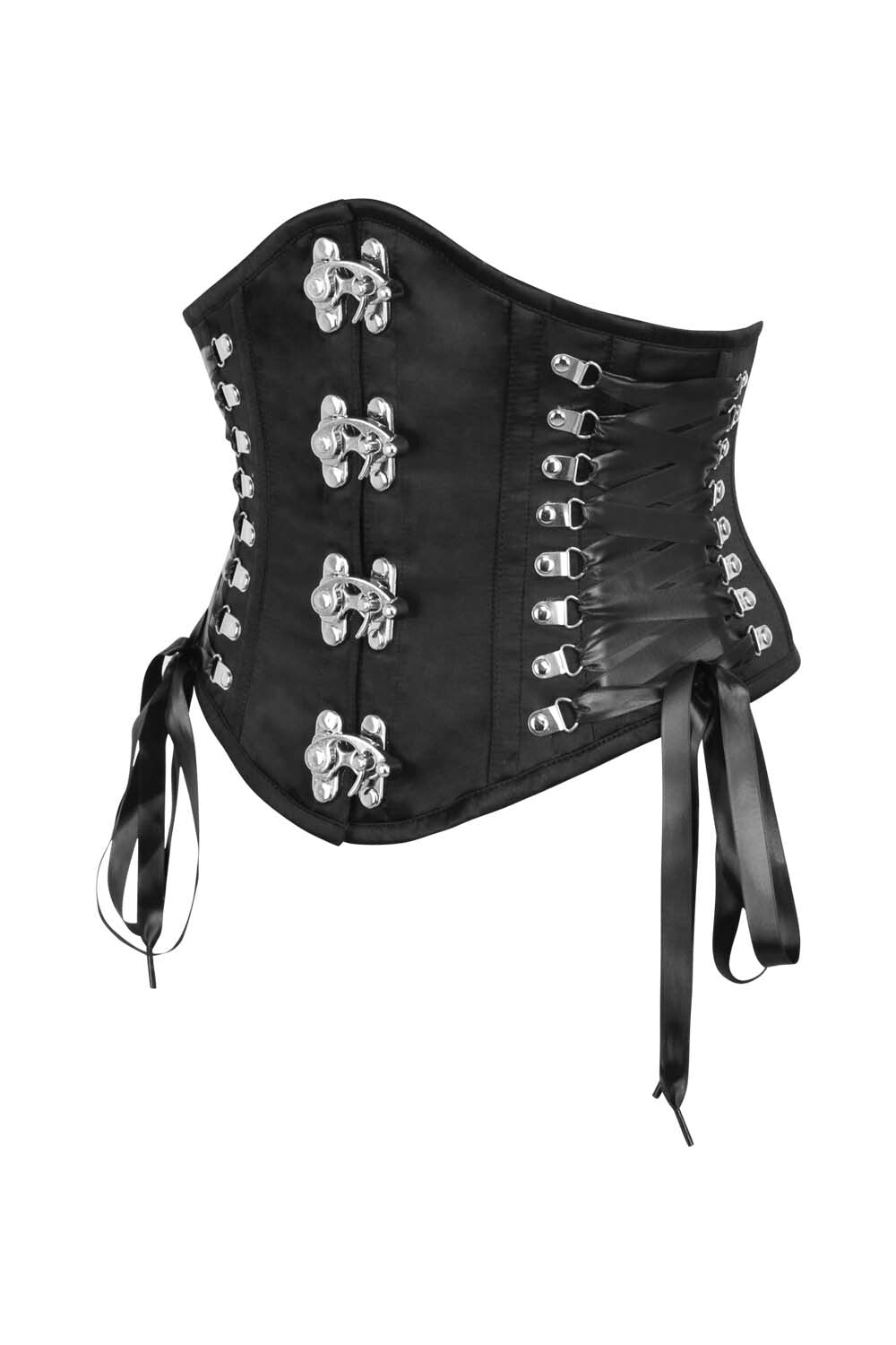 Midnight Black Delinda Underbust Steampunk Corset