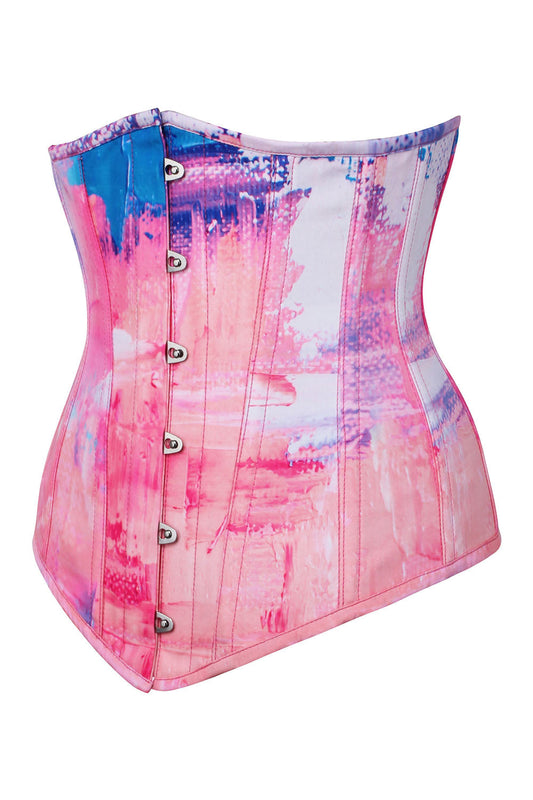 Aurora Watercolor Digital Printed Underbust Corset
