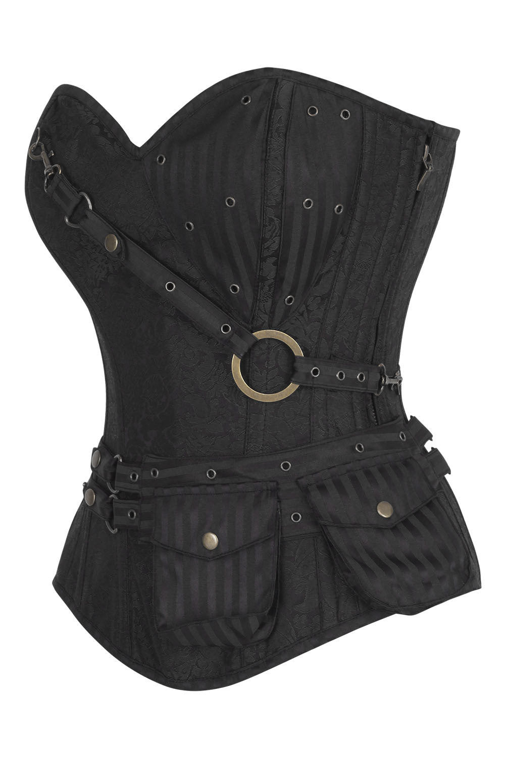 Black Cheray Steampunk Overbust Corset Vest