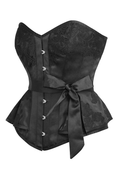 Midnight Black Darlina Overbust Corset with Lace Detailing