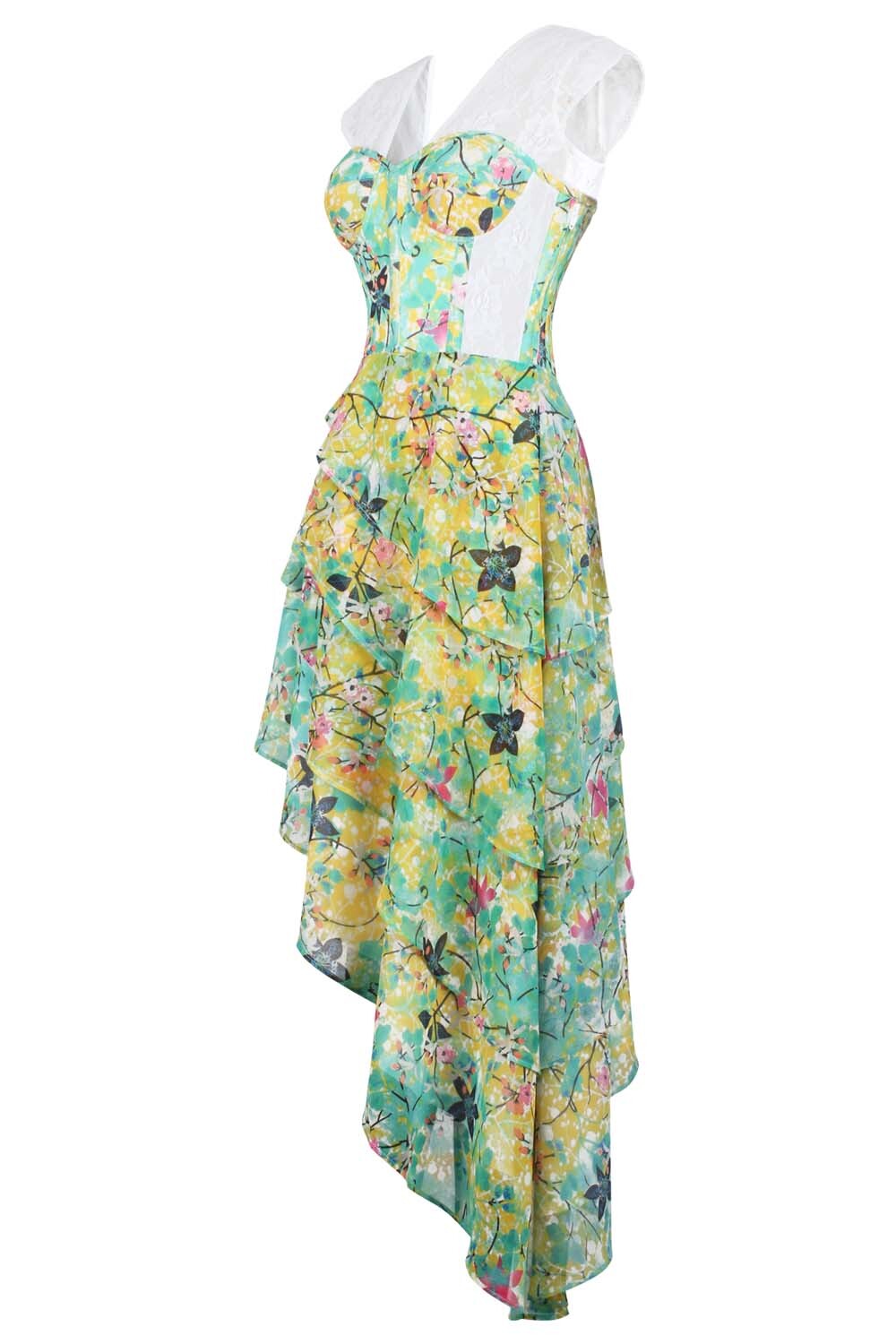 Mint Garden Darlena Digital Printed Georgette Corset Dress