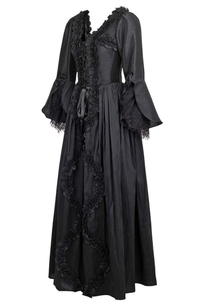 Midnight Black Immortelle Rococo Corset Dress