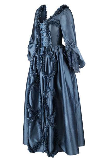 Dusty Blue Immortelle Rococo Corset Dress