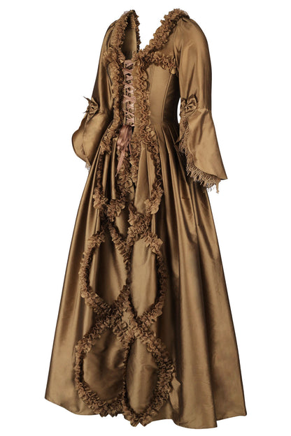 Antique Gold Immortelle Rococo Corset Dress