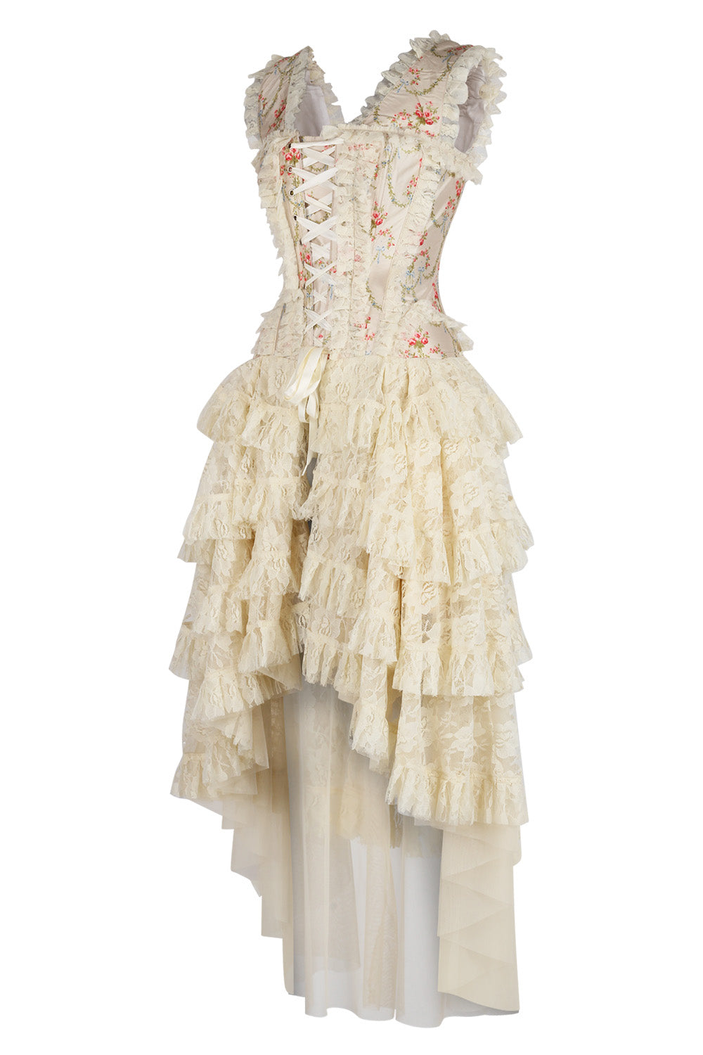 Ivory Floral Anastasia Rococo Corset Dress