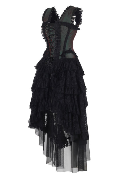 Emerald Burgundy Anastasia Rococo Corset Dress