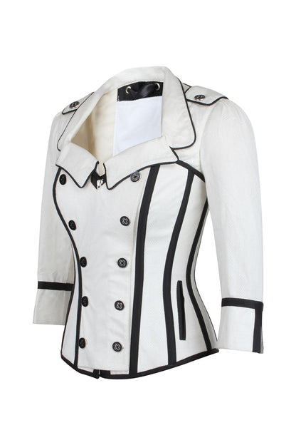 Ivory Tandra Steampunk Double Breasted Corset Jacket