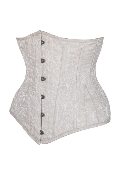 Dannee Ivory Brocade Overbust Waist Training Corset