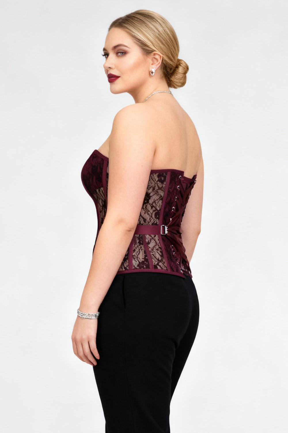 Crushed Violets Hadlea Overbust Corset with Fan Lacing