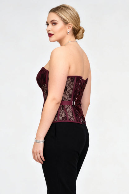 Crushed Violets Hadlea Overbust Corset with Fan Lacing