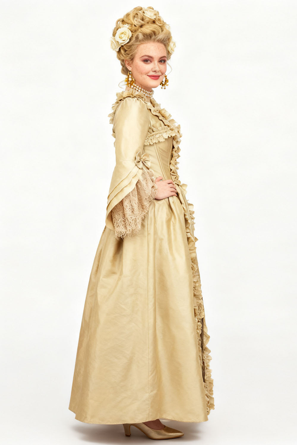Champagne Gold Immortelle Rococo Corset Dress