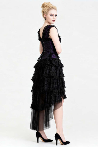 Purple Black Anastasia Rococo Corset Dress