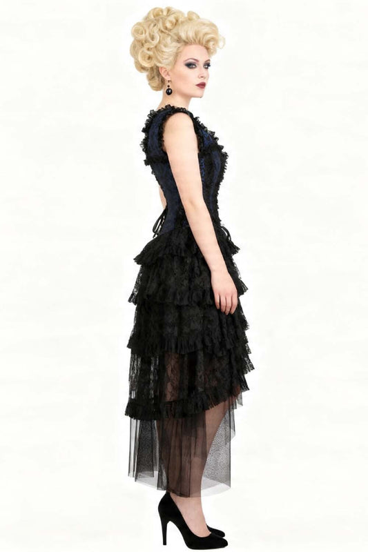 Midnight Blue Anastasia Rococo Corset Dress