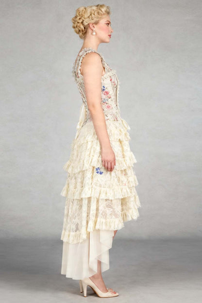 Ivory Floral Anastasia Rococo Corset Dress