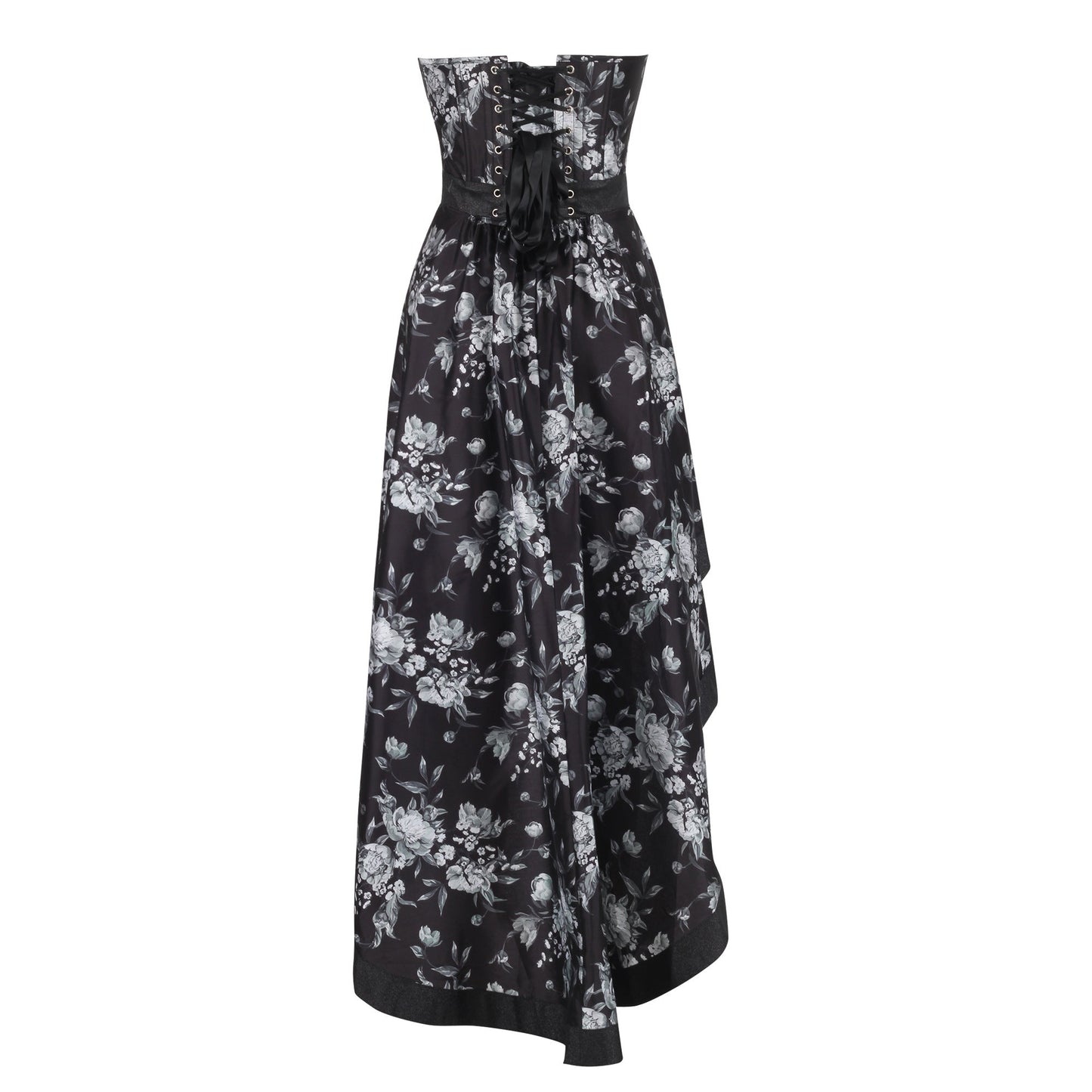 Sherle Black & Grey Floral Corset Dress