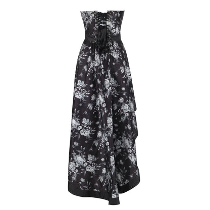 Sherle Black & Grey Floral Corset Dress