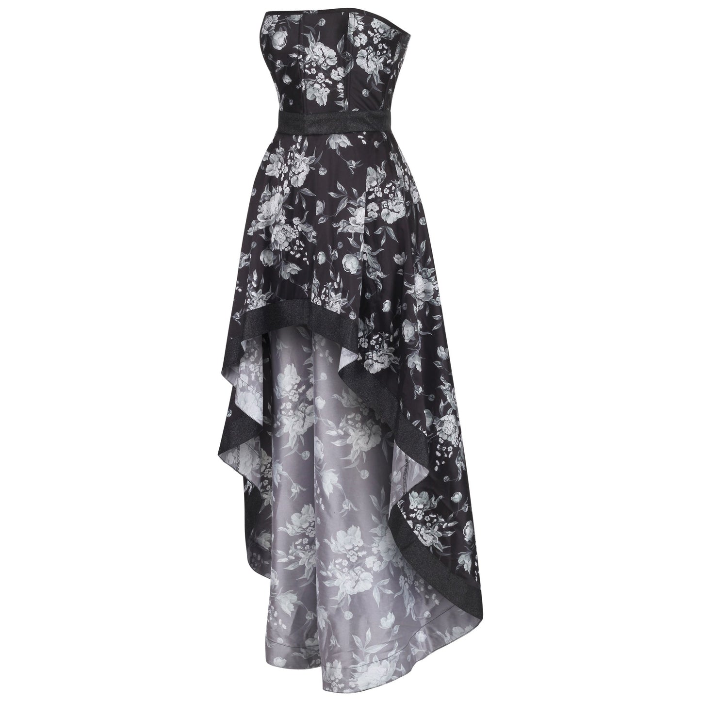 Sherle Black & Grey Floral Corset Dress