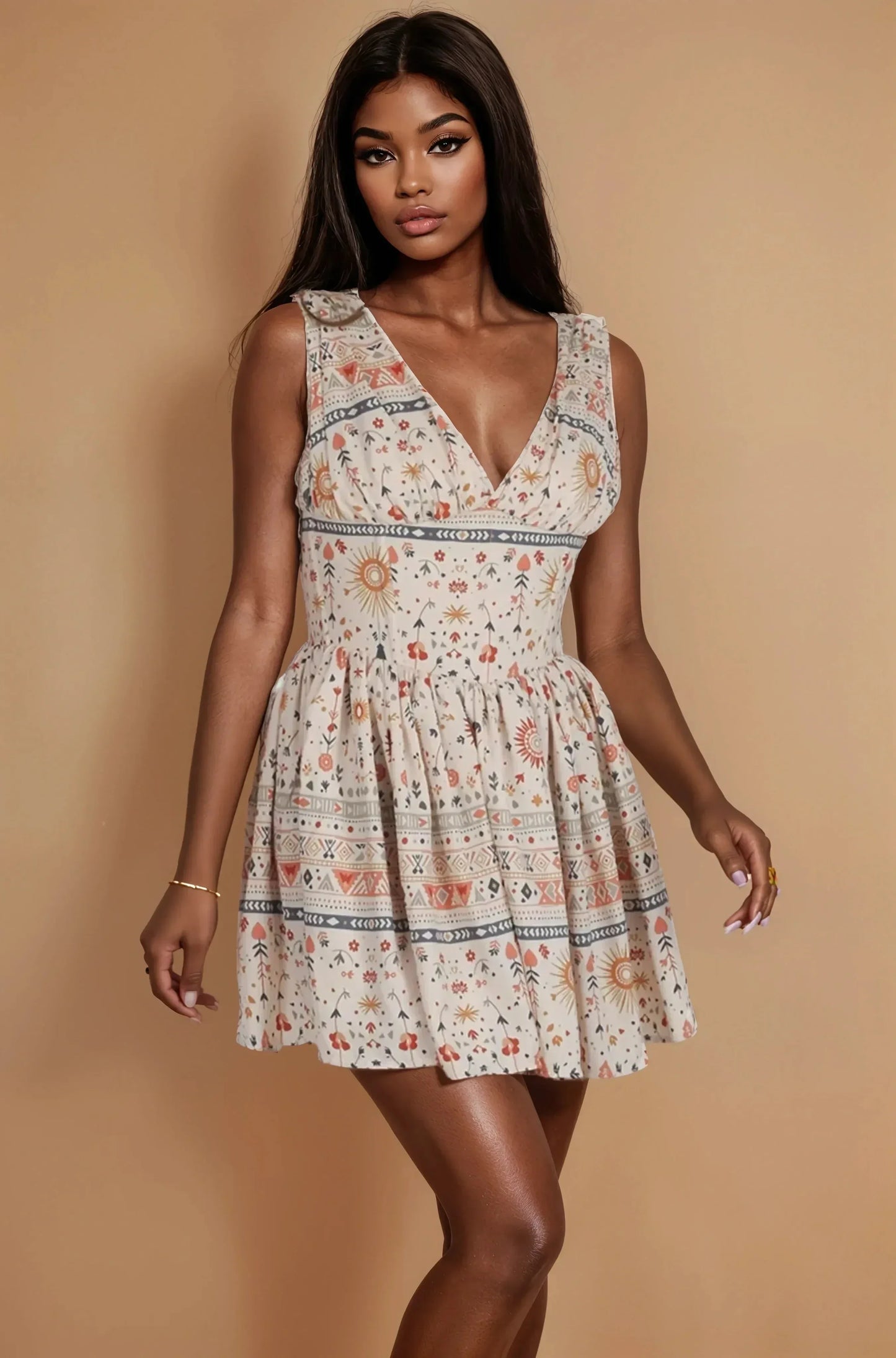 Shirline Bohemian Tapestry Corset Dress