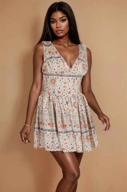 Shirline Bohemian Tapestry Corset Dress