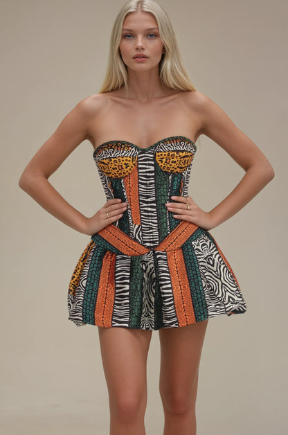 Keegan Safari Luxe Corset and Skirt Co-Ord Set