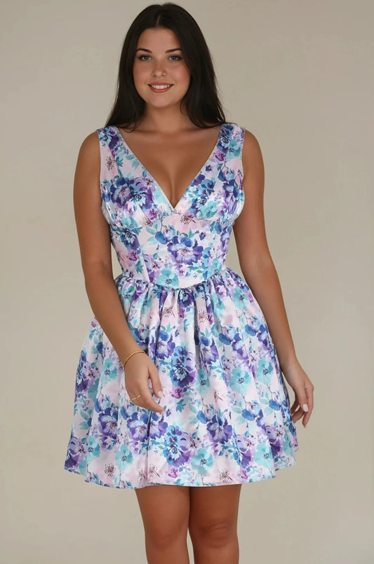 Ansleigh Jewel Toned Floral Corset Dress