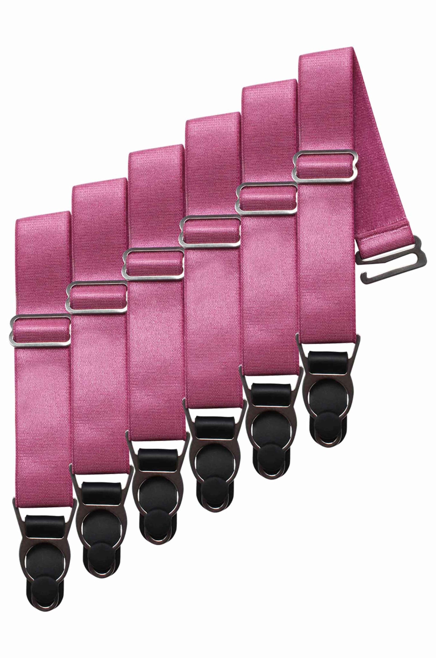 6 x Steel Suspender Clips in Lilac