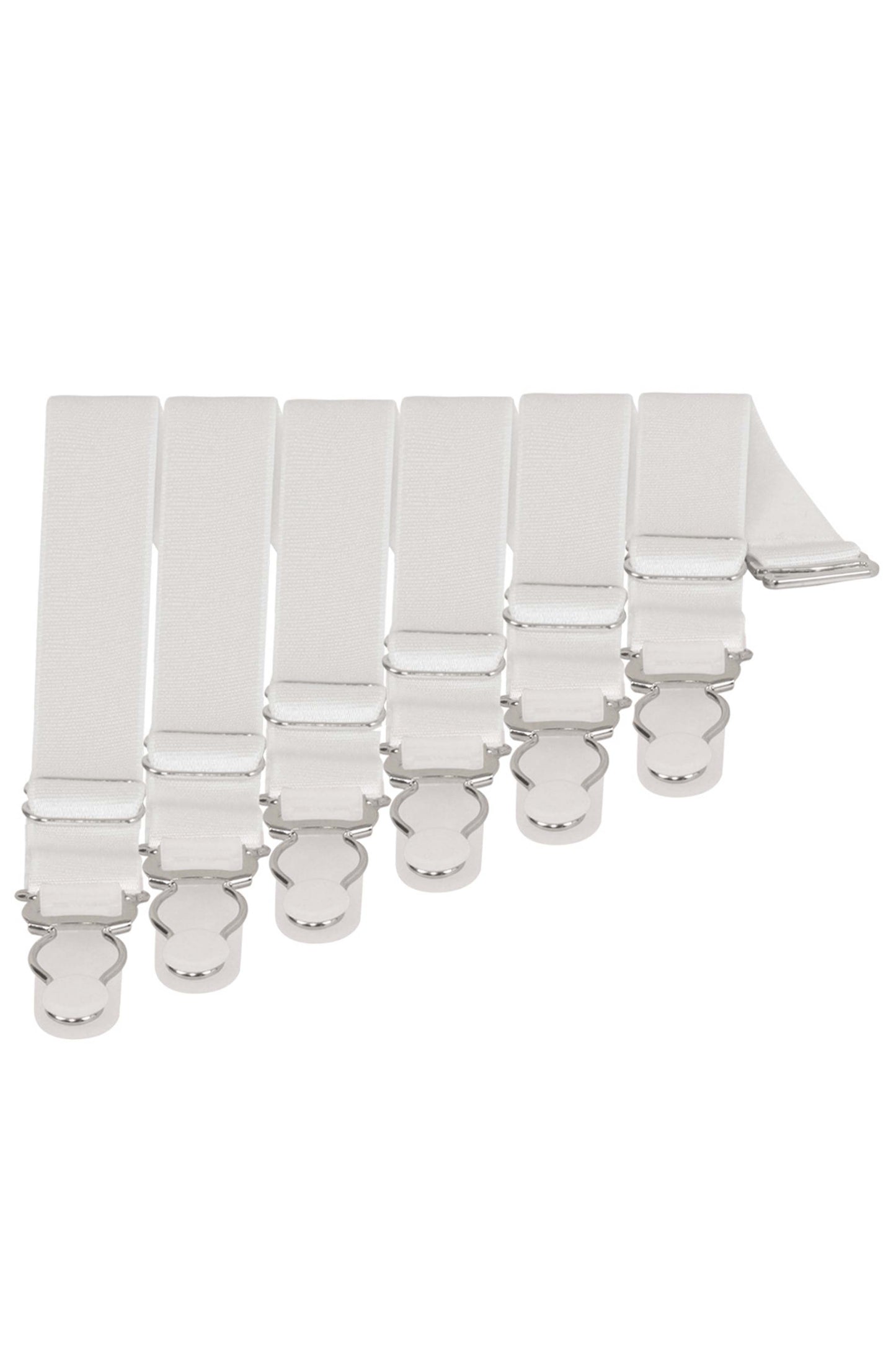 6 x Steel Suspender Clips in White
