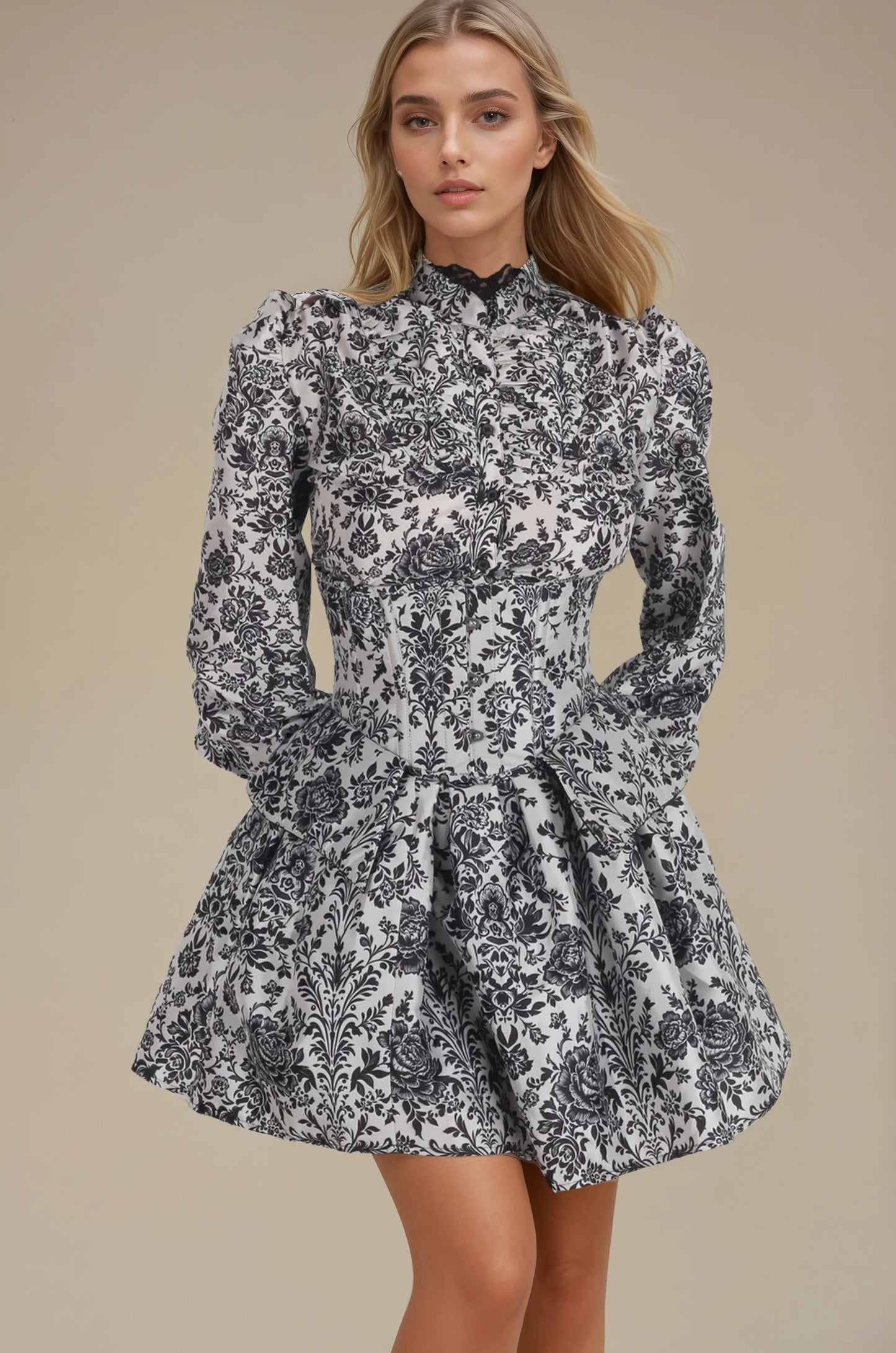 Corset long sleeve dress