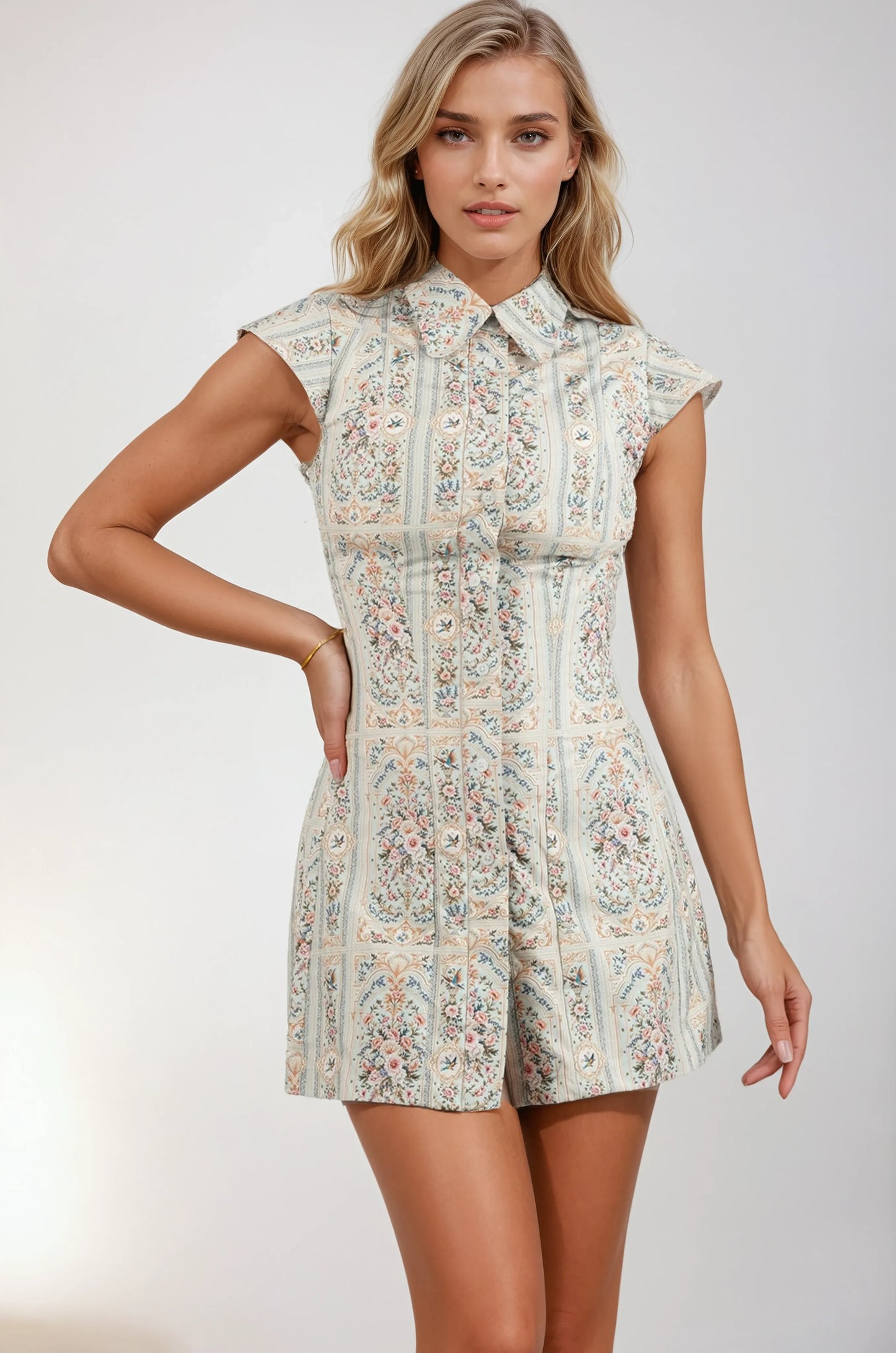 Edlyn Ornate Floral Corseted Shirt Dress