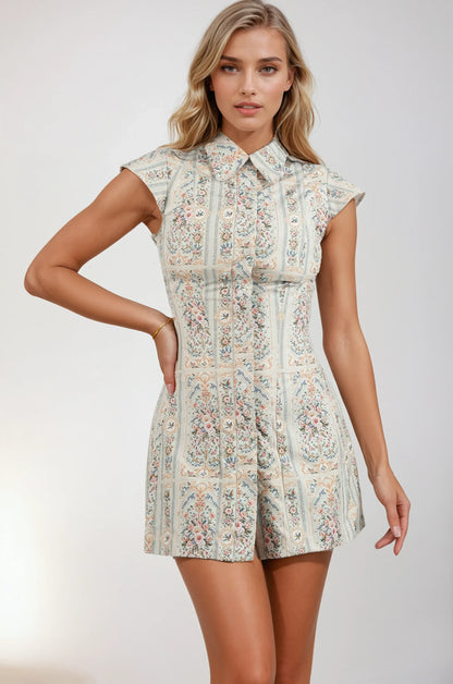 Edlyn Ornate Floral Corseted Shirt Dress