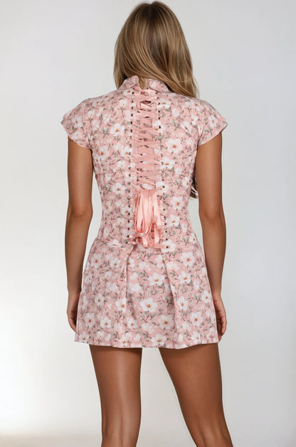 Ferne White Floral Corseted Shirt Dress