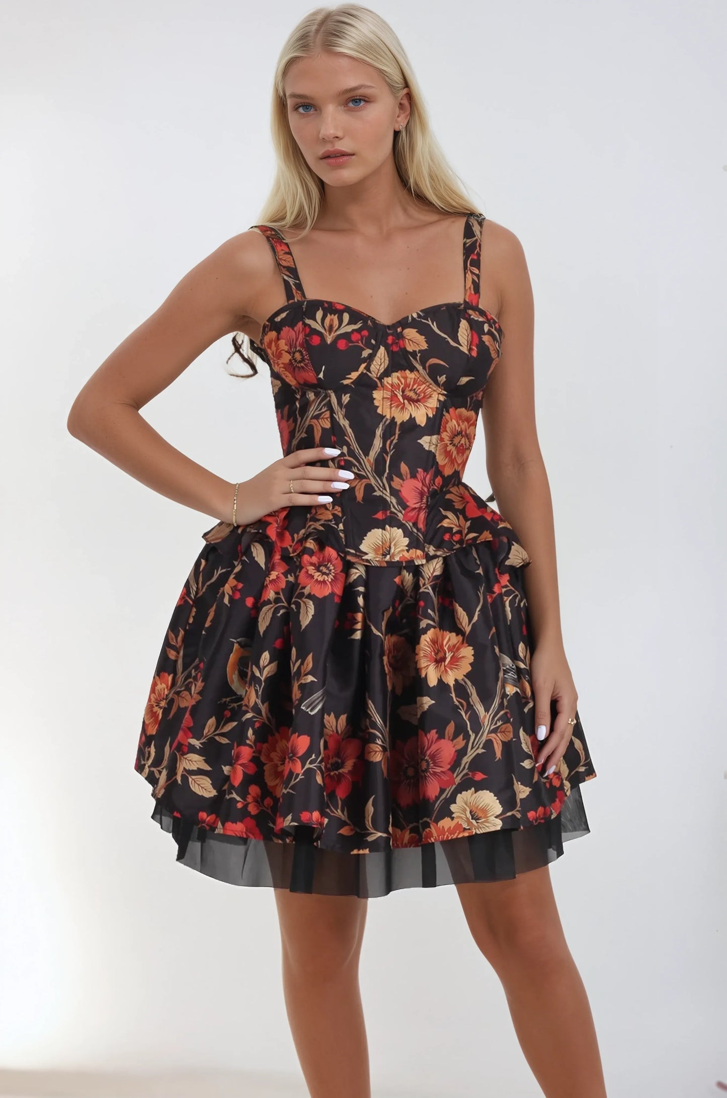 Minda Floral Print Corset Co-ord Set