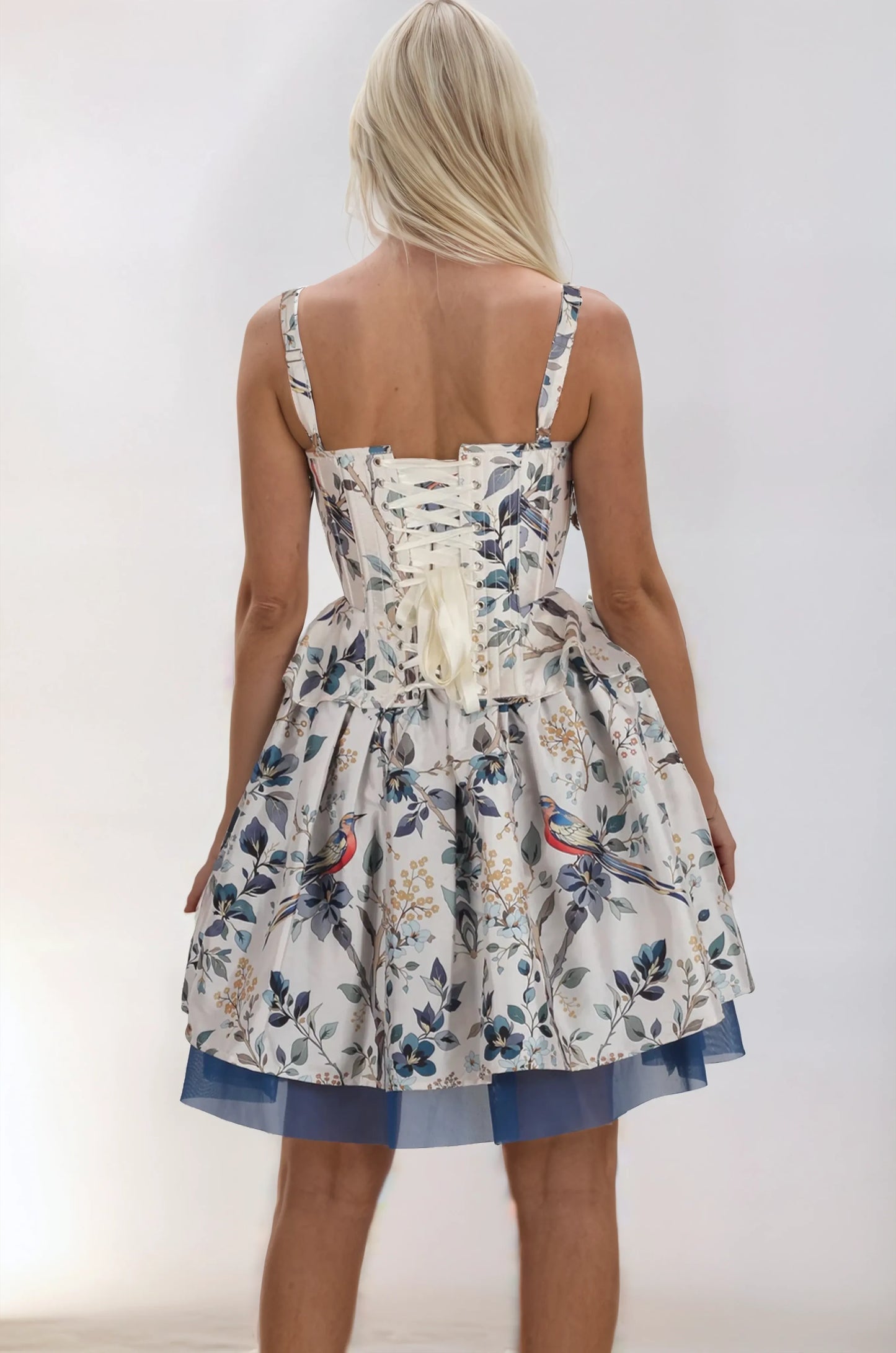 Ladonna Floral Bird Print Corset Co-ord Set