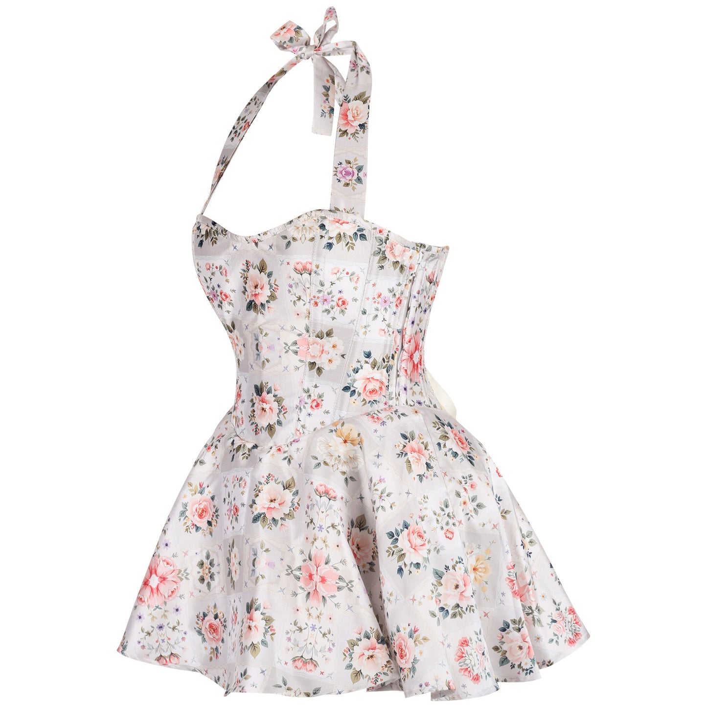 Gwen Floral Halter Corset Dress