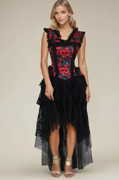 Kirra Bold Floral Elegance Corset Dress
