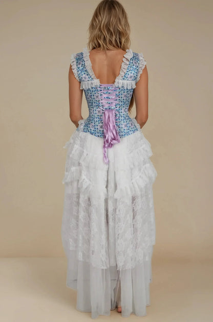 Brenlee Geometric Floral Corset Dress