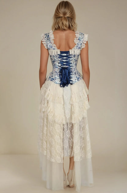 Connie Regal Voyage Print Satin Corset Dress