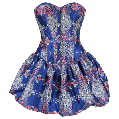 Oonagh Sapphire & Coral Lace Corset Dress