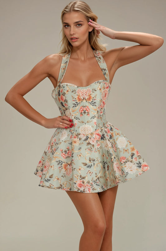 Celia Rococo Floral Corset Dress