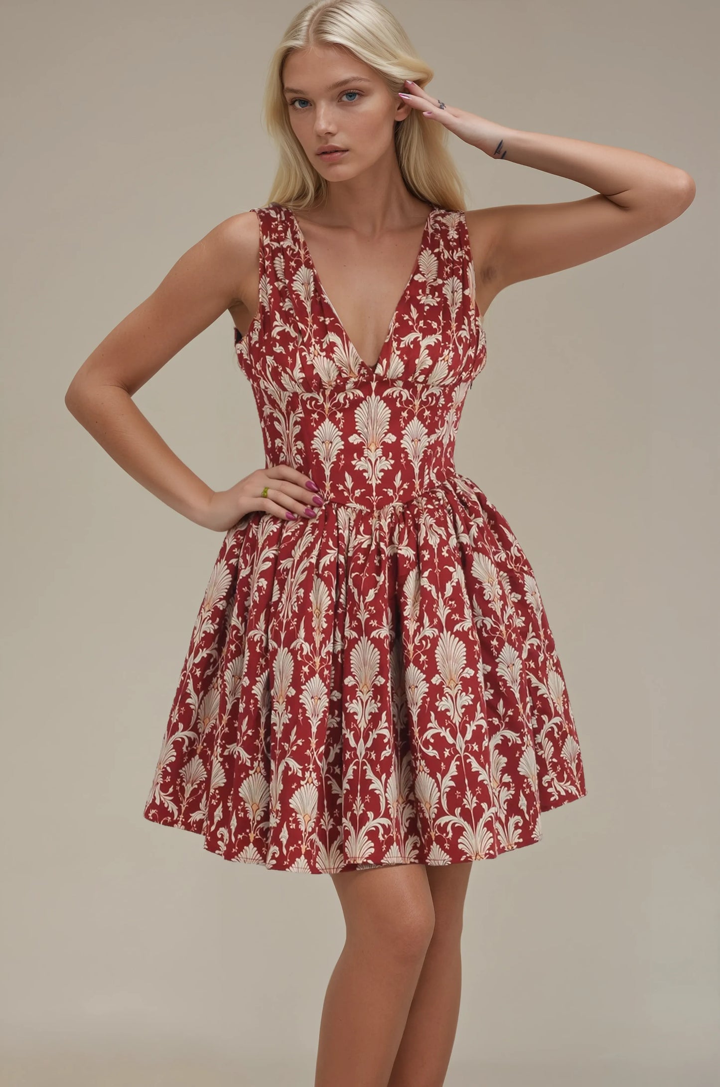 Gwendolyn Crimson Cathedral Corset Dress